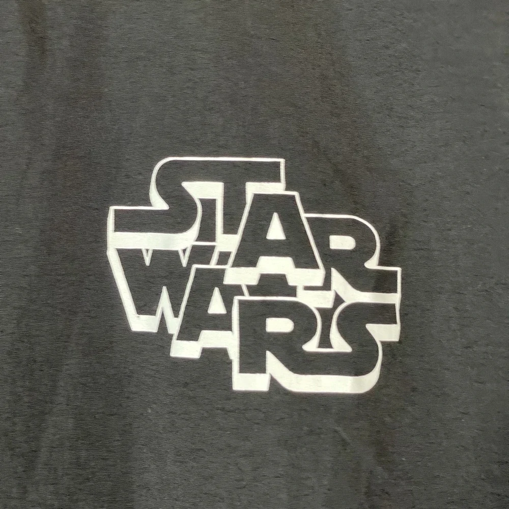Disney Star Wars Jacket Mens XXL Black Rebel Leader Windbreaker‎ 1/2 Snap Up